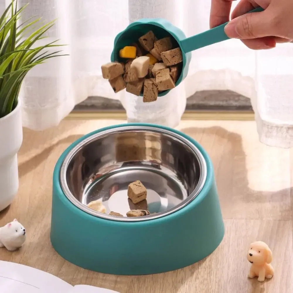 Anti-Tip Dog Feeder with Neck Protection - Large Capacity Stainless Steel Bowl for Pets