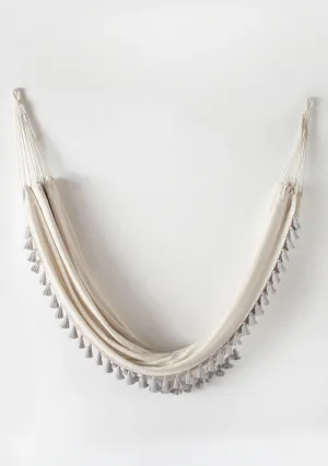 Handwoven Grey Tasseled Hammock