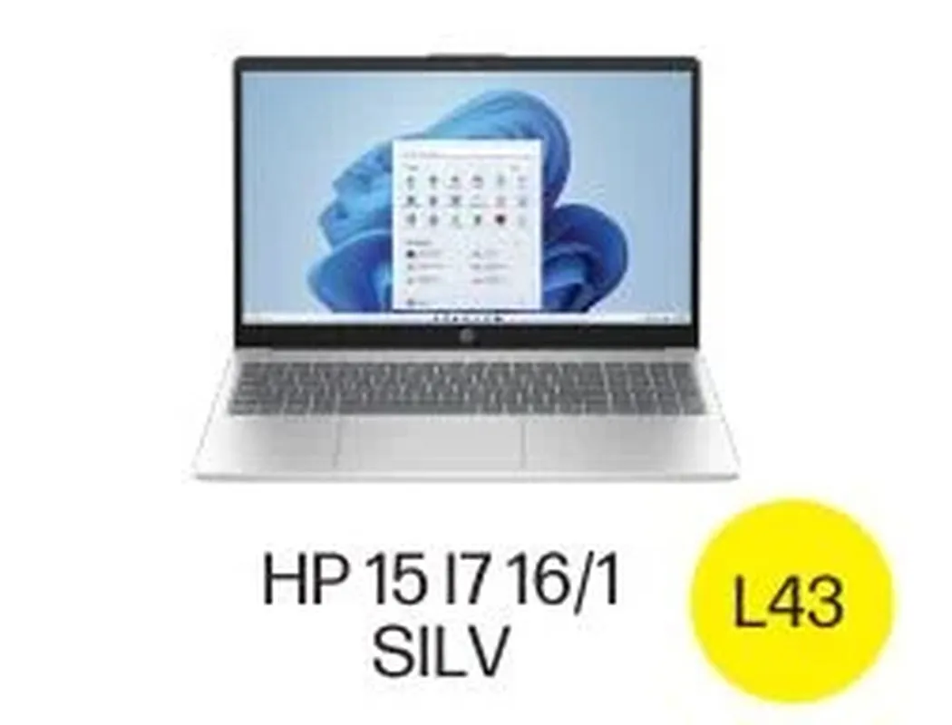 HP 15.6 inch Windows Laptop Intel Core i7-1355U 16GB RAM 1TB SSD Natural Silver