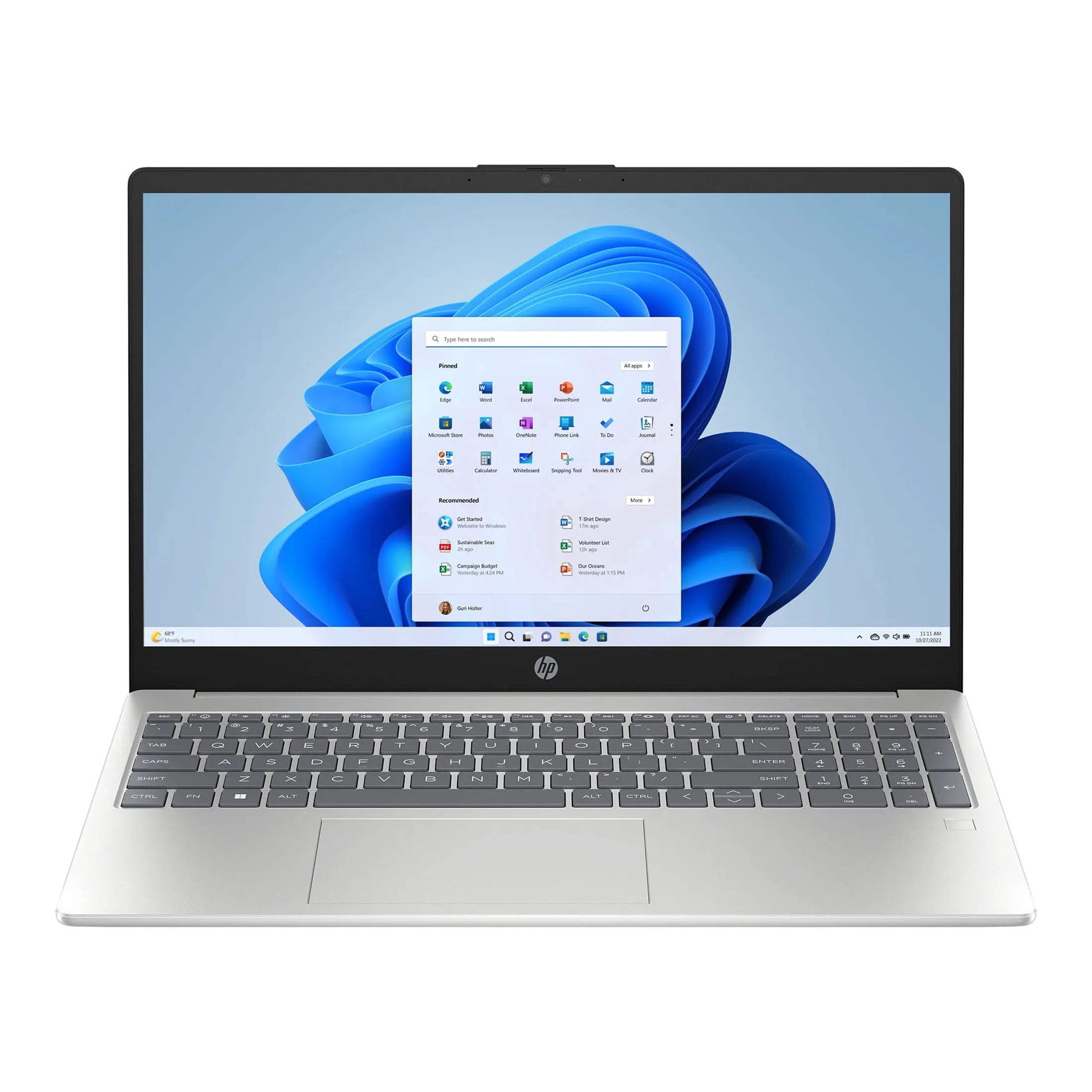 HP 15.6 inch Windows Laptop Intel Core i7-1355U 16GB RAM 1TB SSD Natural Silver