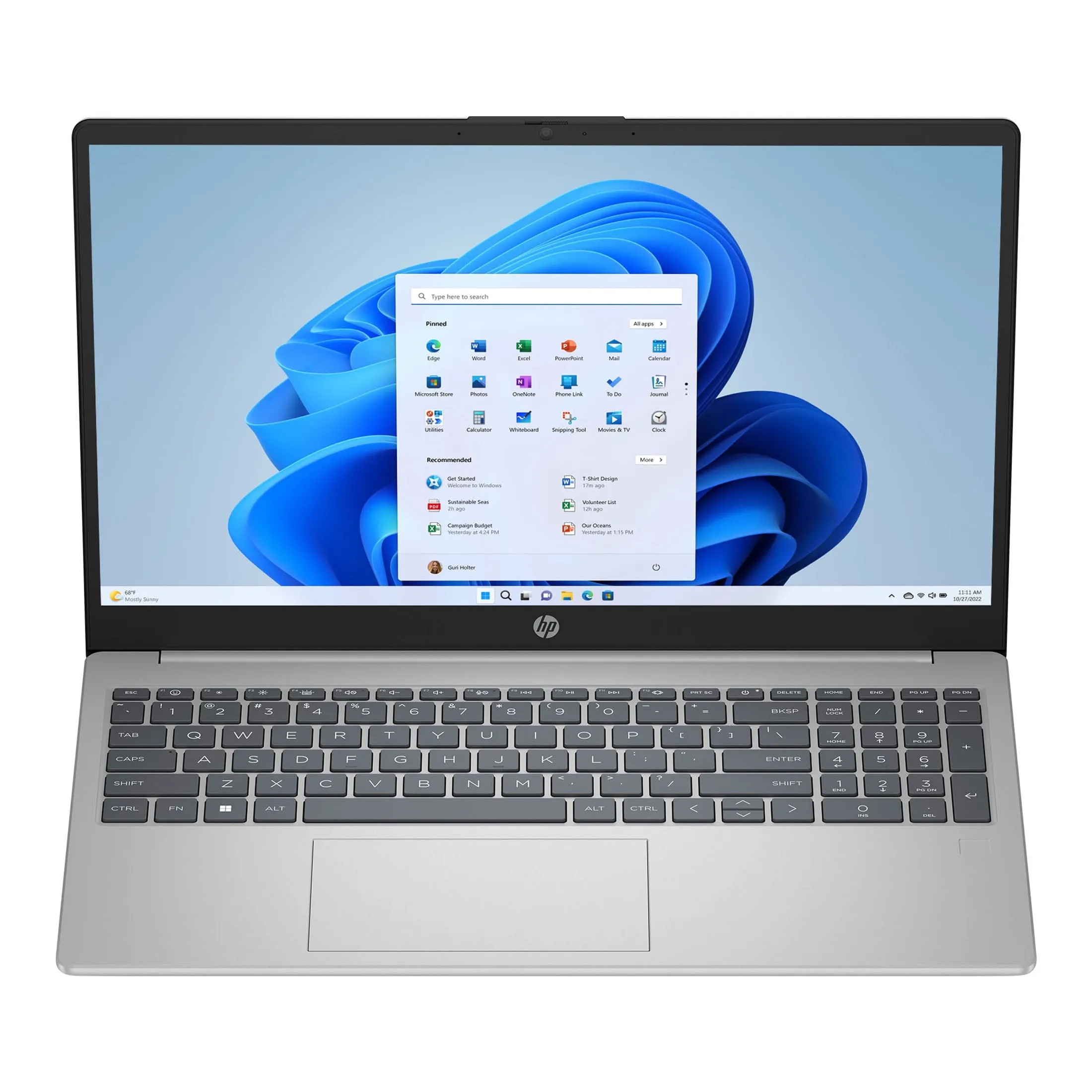 HP 15.6 inch Windows Laptop Intel Core i7-1355U 16GB RAM 1TB SSD Natural Silver