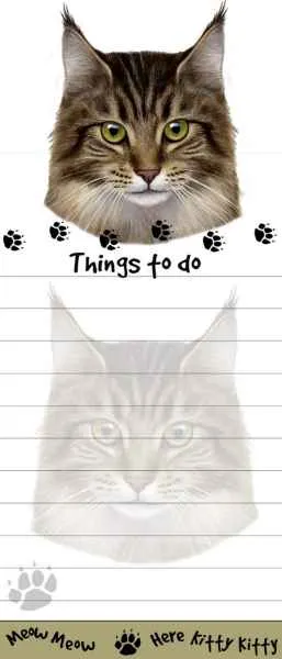 Maine Coon Cat Diecut Notepad