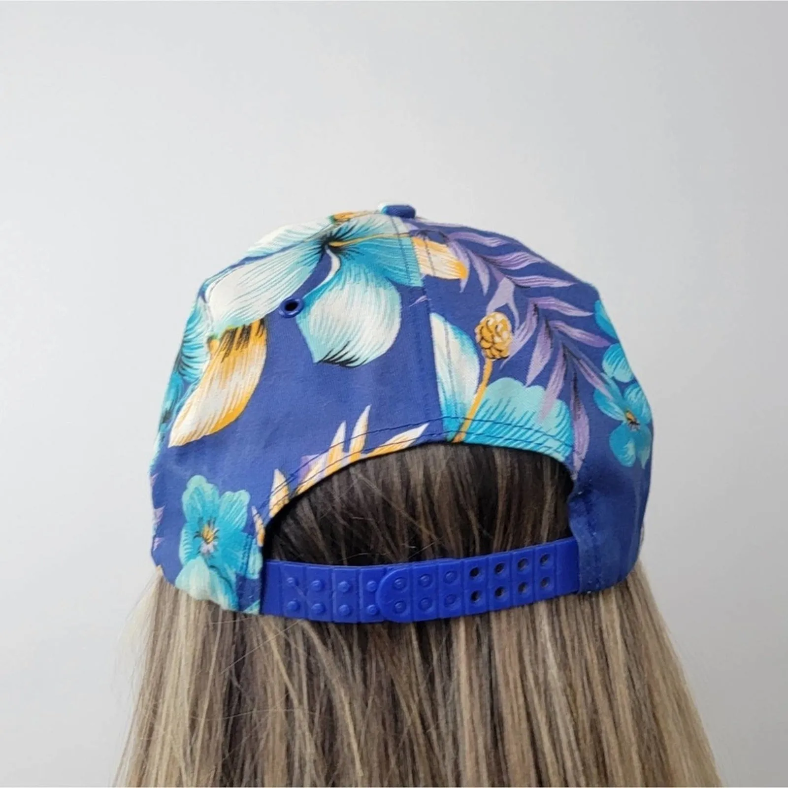 Vintage Raychem Tropical Floral Print Snapback Hat Cap 80/90's